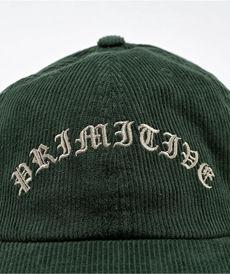 Primitive Collector Green Corduroy Strapback Hat