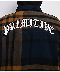 Primitive De Soto Brown & Blue Hooded Flannel Jacket