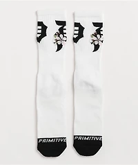 Primitive Dirty P Cherry Blossom White Crew Socks