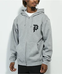 Primitive Dirty P Grey Zip Hoodie