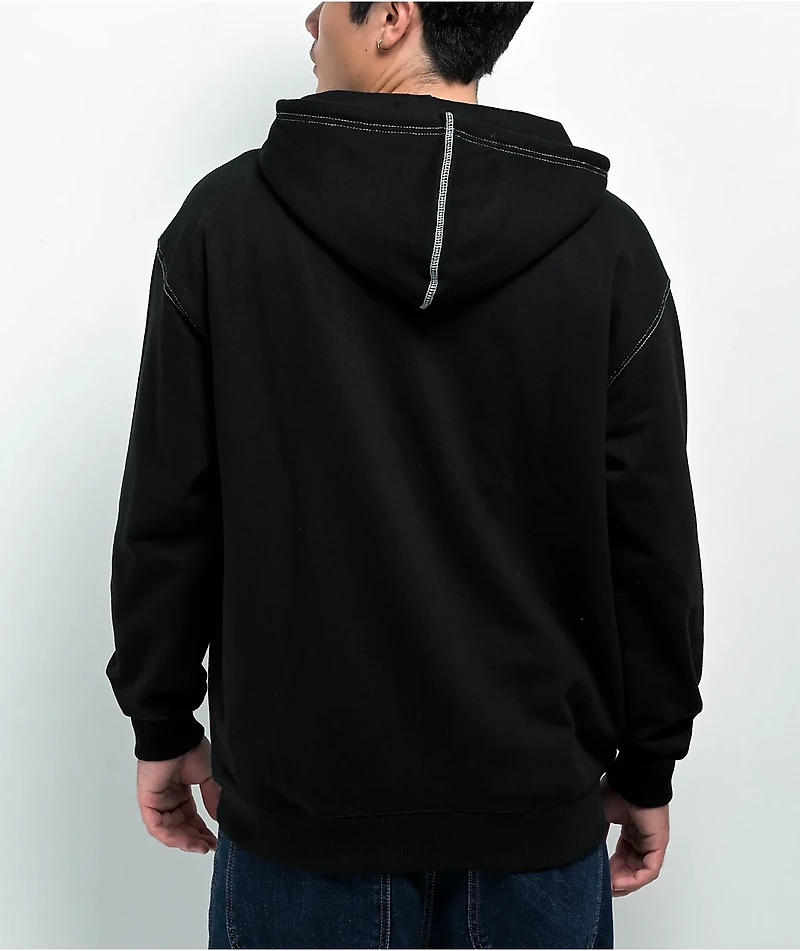Primitive Dune II Black & White Contrast Stitch Zip Hoodie