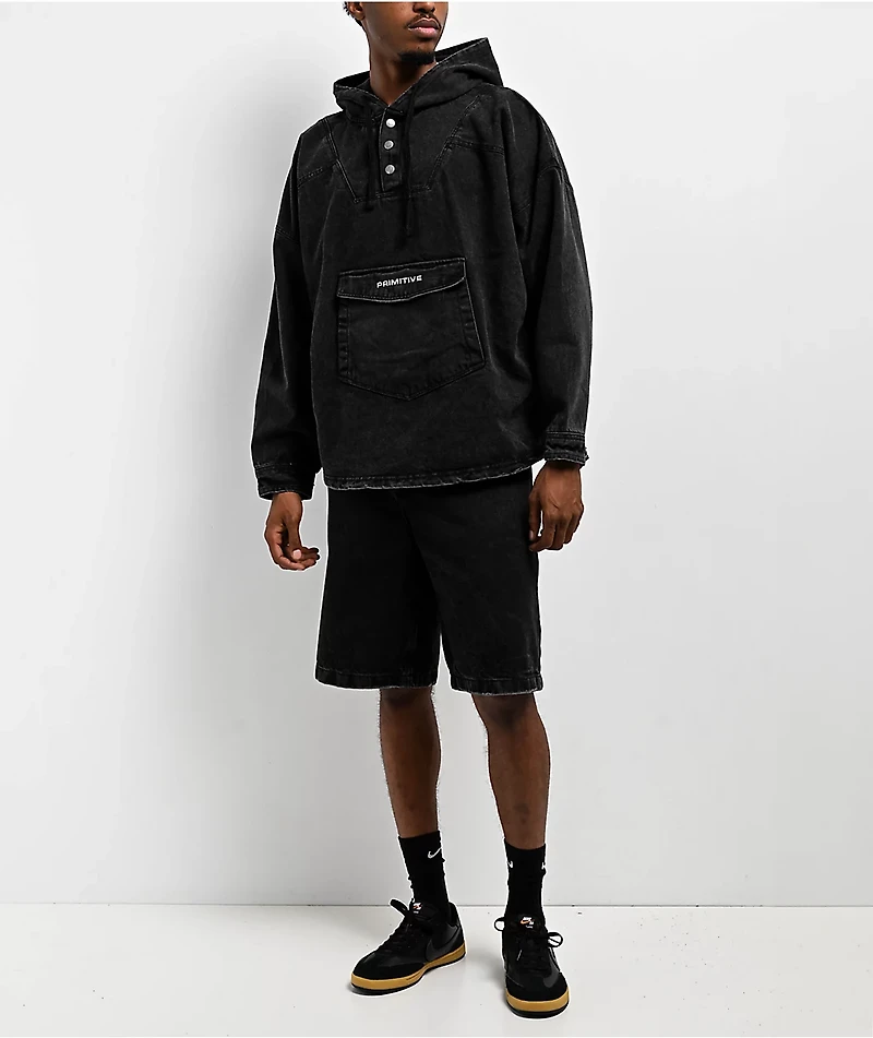 Primitive Emporer Anorak Black Wash Denim Jacket