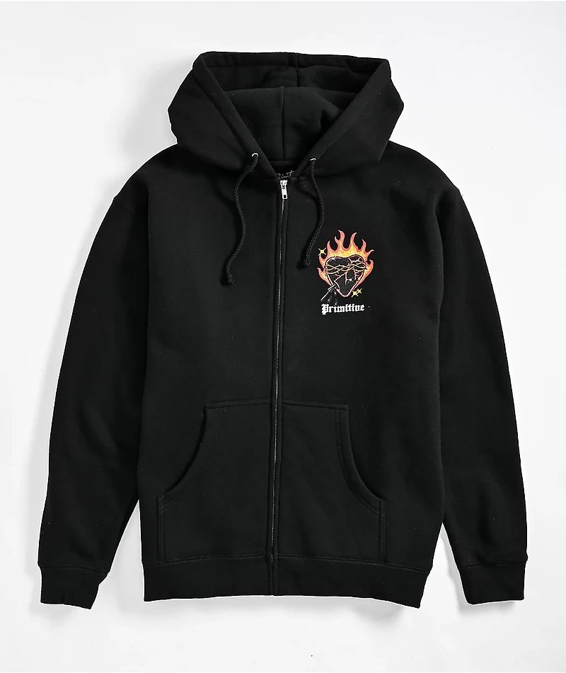 Primitive Flames Black Zip Hoodie