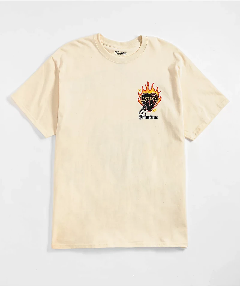 Primitive Flames Cream T-Shirt