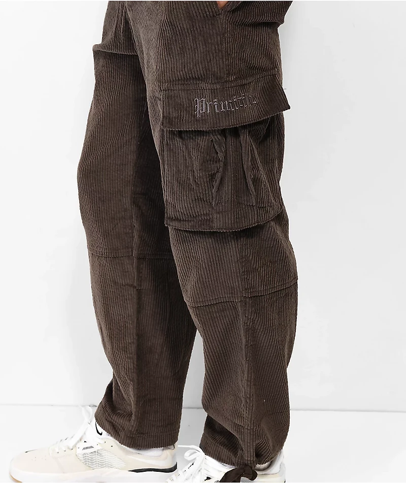 Primitive Genesis Brown Corduroy Cargo Pants