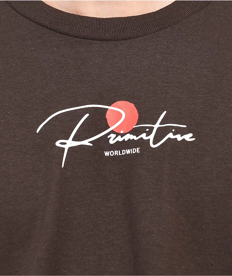 Primitive Ginza Cat Brown T-Shirt