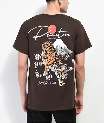 Primitive Ginza Cat Brown T-Shirt