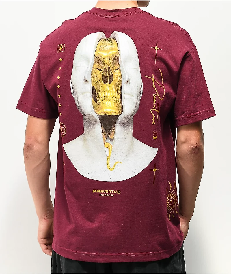 Primitive Gold Pack Imperial Burgundy T-Shirt