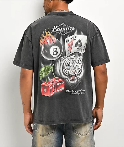 Primitive Hot Streak Grey Wash Heavyweight T-Shirt