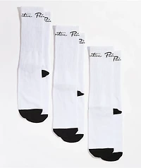 Primitive Nuevo White 3 Pack Crew Socks