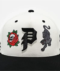 Primitive Outsider White & Black Snapback Hat