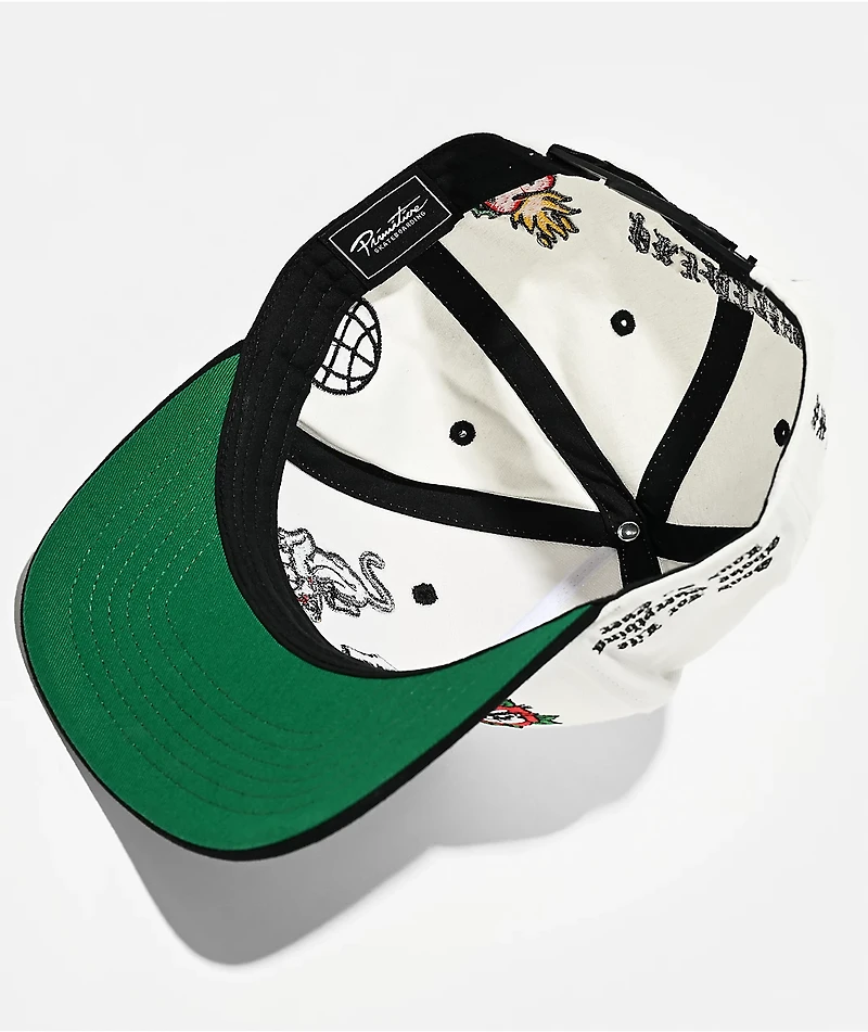 Primitive Outsider White & Black Snapback Hat