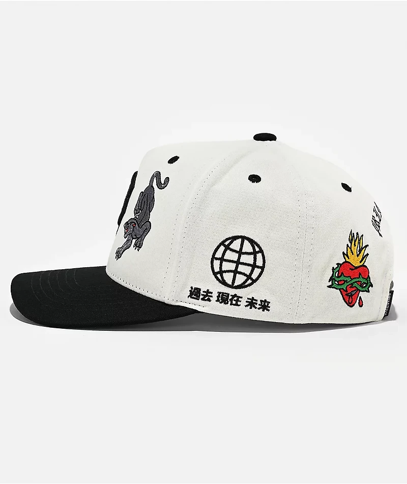 Primitive Outsider White & Black Snapback Hat