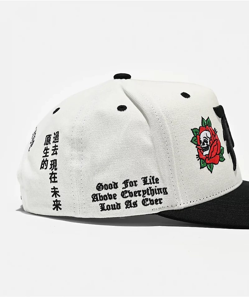 Primitive Outsider White & Black Snapback Hat