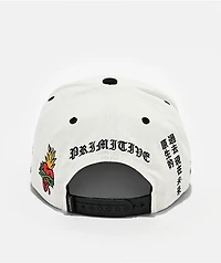 Primitive Outsider White & Black Snapback Hat