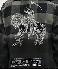 Primitive Pack Shadow Black & Grey Plaid Flannel Shirt