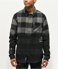 Primitive Pack Shadow Black & Grey Plaid Flannel Shirt