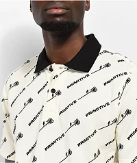Primitive Pasadena White Polo Shirt