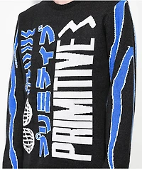 Primitive Peak Black & Blue Knit Sweater