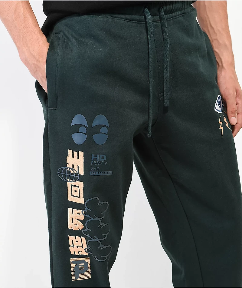Primitive Reboot Green Fleece Sweatpants