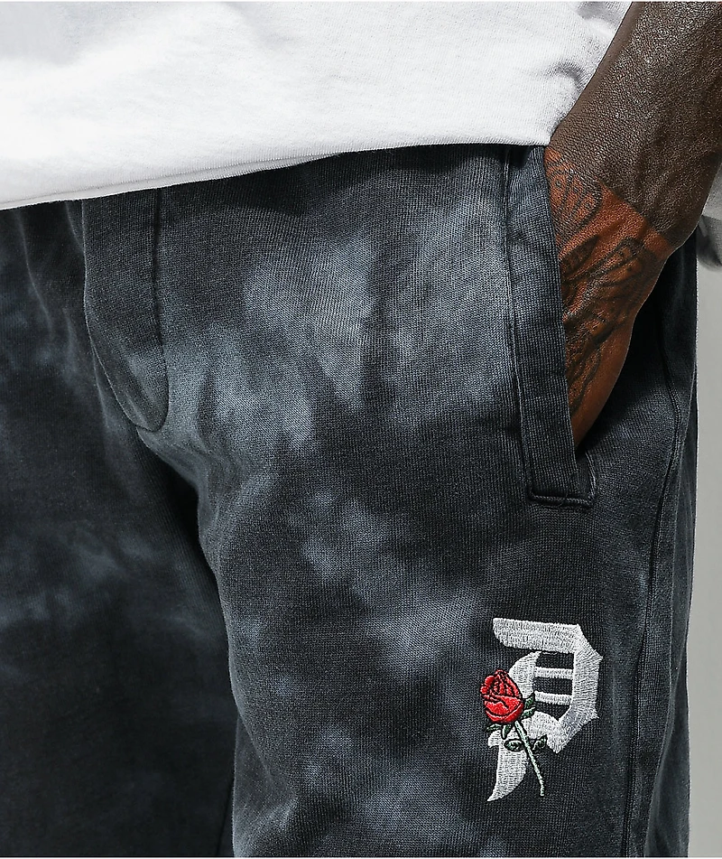 Primitive Rosebud Black Dye Wash Sweatpants