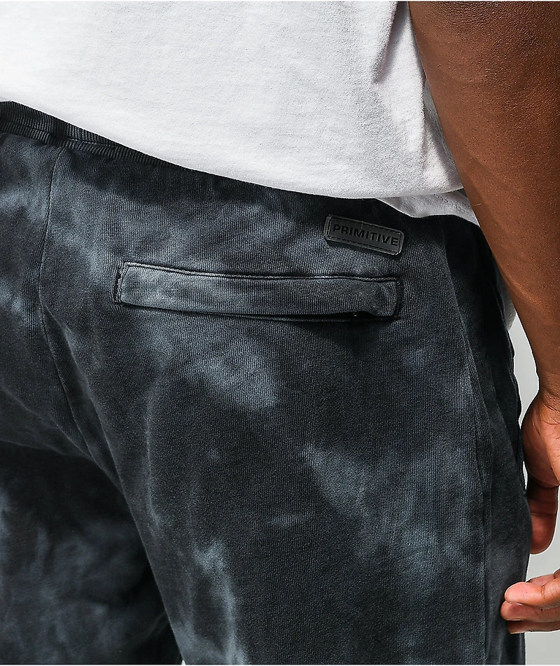 Primitive Rosebud Black Dye Wash Sweatpants