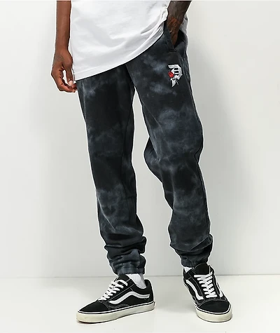 Primitive Rosebud Black Dye Wash Sweatpants