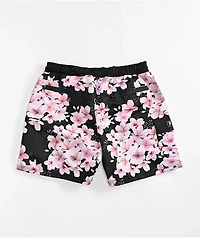 Primitive Sakura Black & Pink Elastic Waist Shorts
