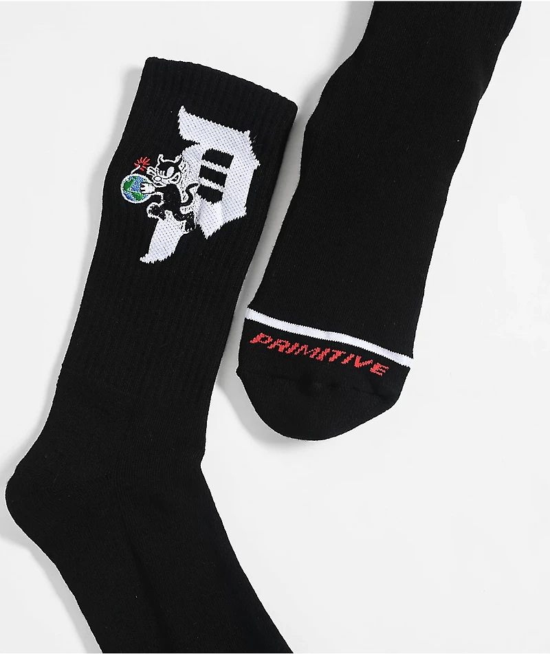 Primitive Savior Black Crew Socks