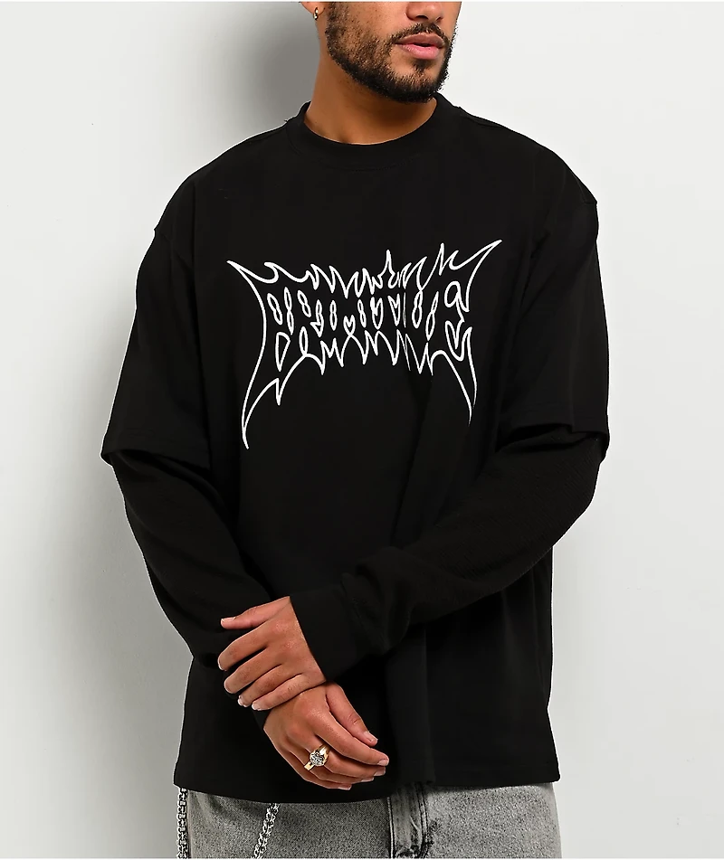 Primitive Threat Black 2Fer Long Sleeve T-Shirt