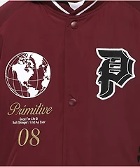 Primitive Two-fer Wine Hooded Varsity Jacket