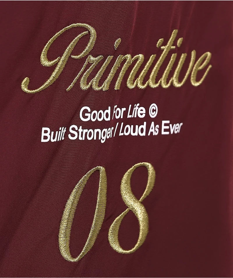 Primitive Two-fer Wine Hooded Varsity Jacket