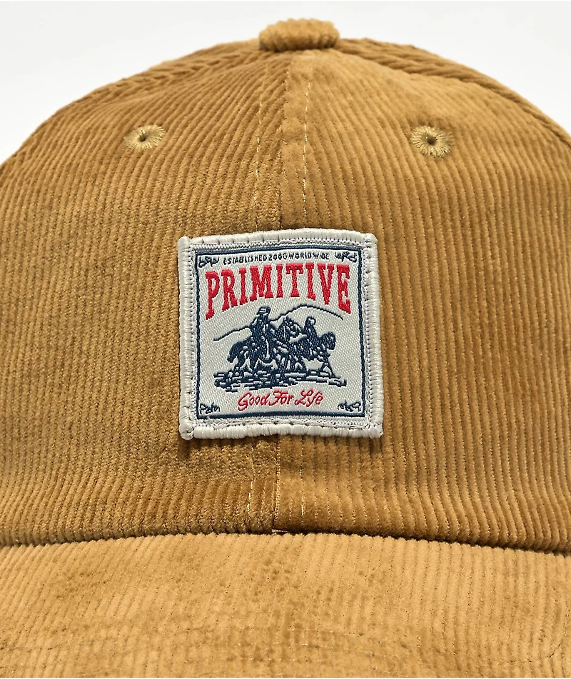 Primitive Wrangler Tan Corduroy Strapback Hat