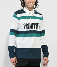 Primitive Zone White & Blue Stripe Rugby Shirt