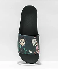 Primitive x Demon Slayer Tanjiro & Nezuko Black Slide Sandals