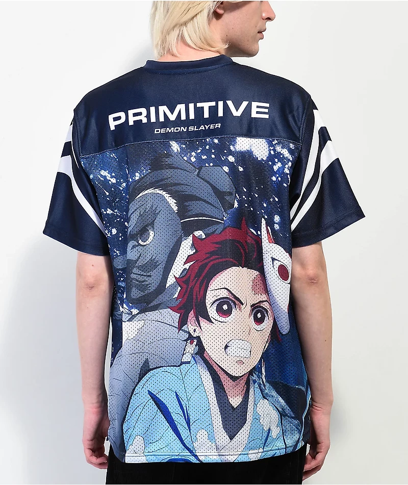 Primitive x Demon Slayer Tanjiro Blue Football Jersey