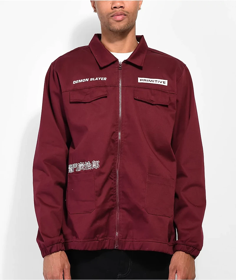 Primitive x Demon Slayer Tanjiro Maroon Utility Jacket