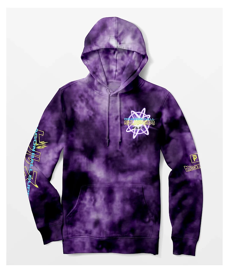 Primitive x Dragon Ball Super Beerus Orb Purple Tie Dye Hoodie