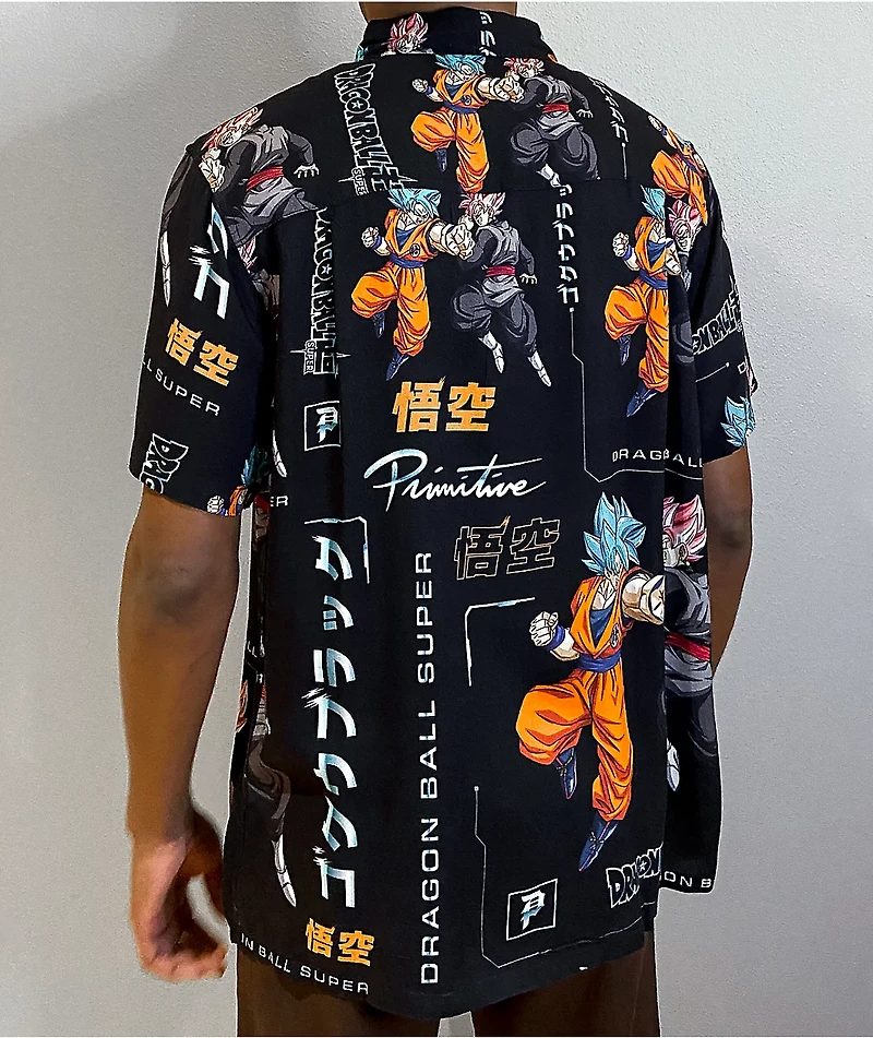 Primitive x Dragon Ball Super Goku Black Rose Versus Short Sleeve Button Up Shirt