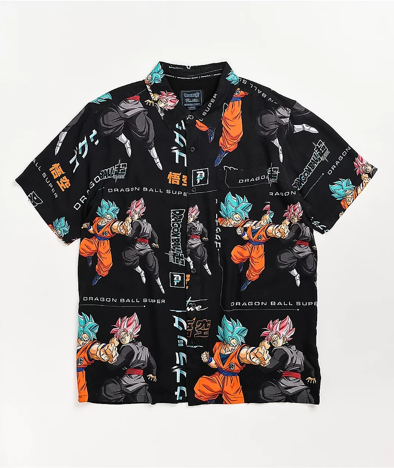 Primitive x Dragon Ball Super Goku Black Rose Versus Short Sleeve Button Up Shirt