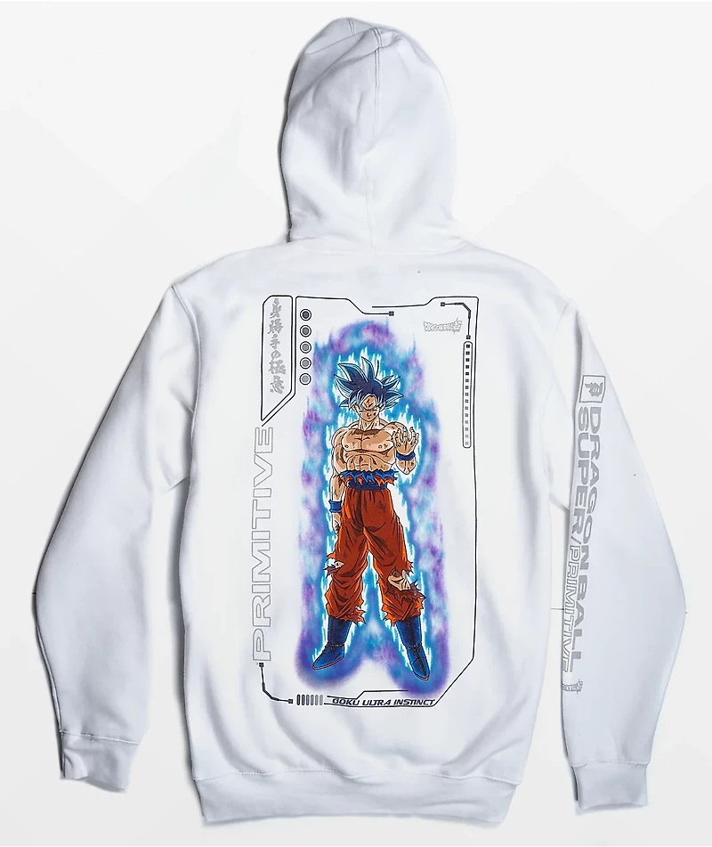 Primitive x Dragon Ball Super Goku Ultra Instict White Hoodie