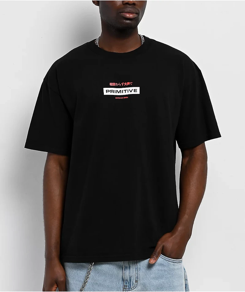 Primitive x Estevan Oriol Scrape Black Boxy T-Shirt