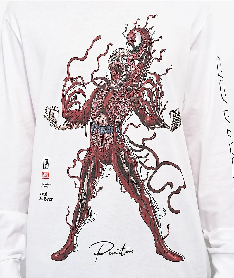 Primitive x Marvel Carnage Long Sleeve White T-Shirt