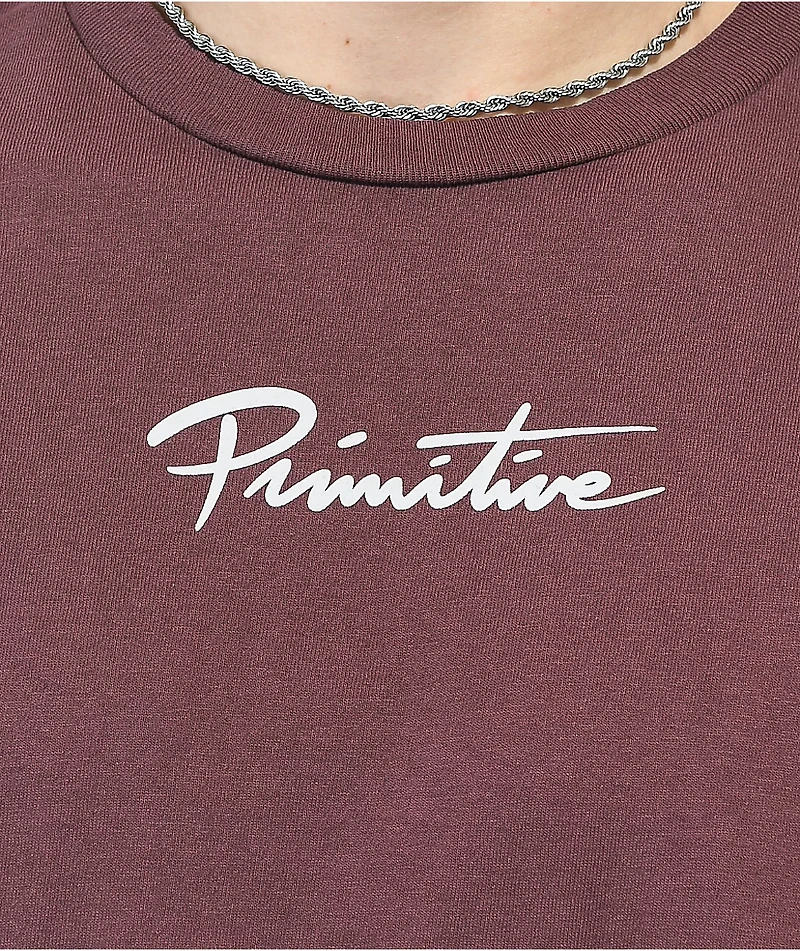 Primitive x My Hero Academia All Might Dark Red Wash T-Shirt