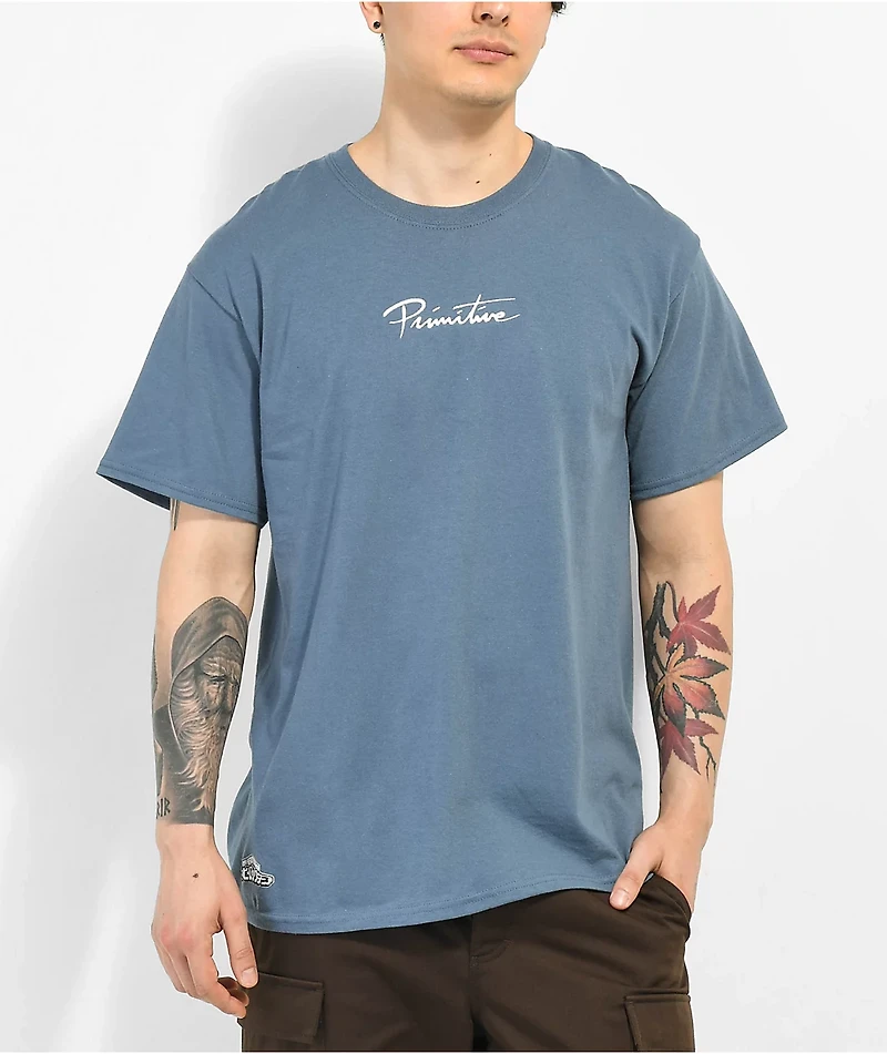 Primitive x My Hero Academia Dirty P Shoto Blue T-Shirt