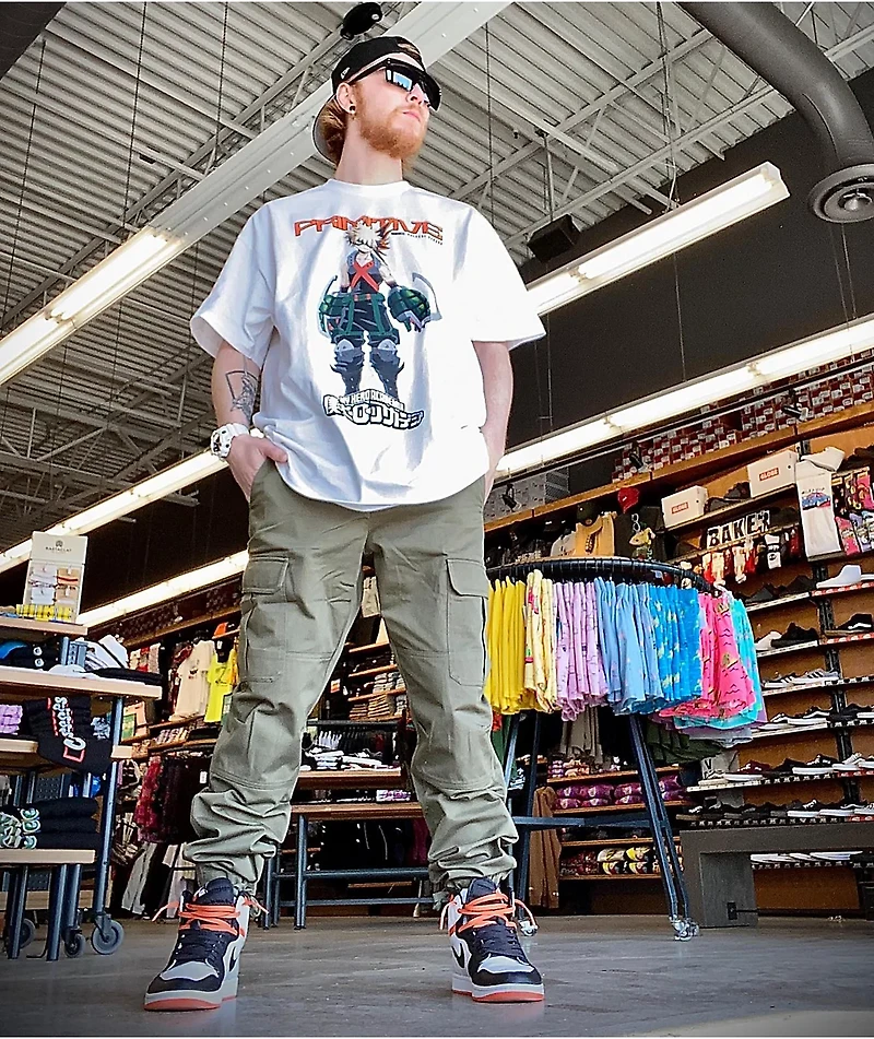 Primitive x My Hero Academia Katsuki Bakugo White T-Shirt