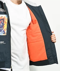 Primitive x My Hero Academia Shoto Todoroki Navy Blue & Grey Hooded Bomber Jacket