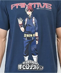 Primitive x My Hero Academia Shoto Todoroki Navy T-Shirt