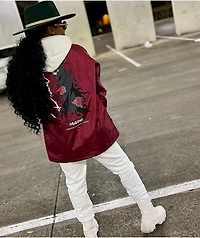 Primitive x Naruto Crows Burgundy Coaches Jacket