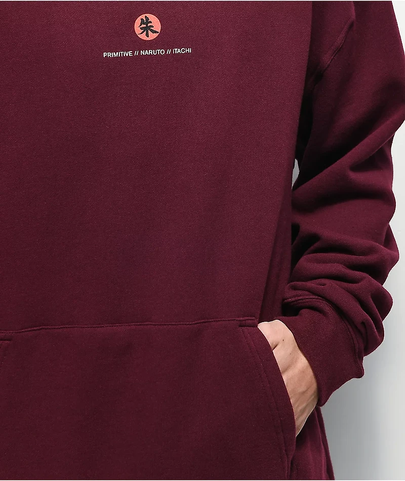 Primitive x Naruto Crows Burgundy Hoodie